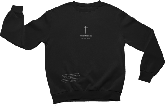 "Strength Through Him" Sweatshirt - Black